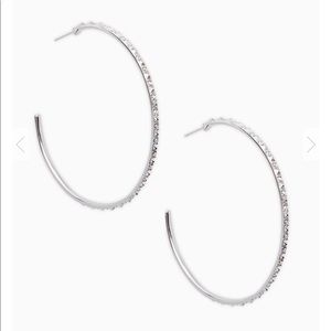 Veronica Silver Hoop Earrings Iridescent Crystal